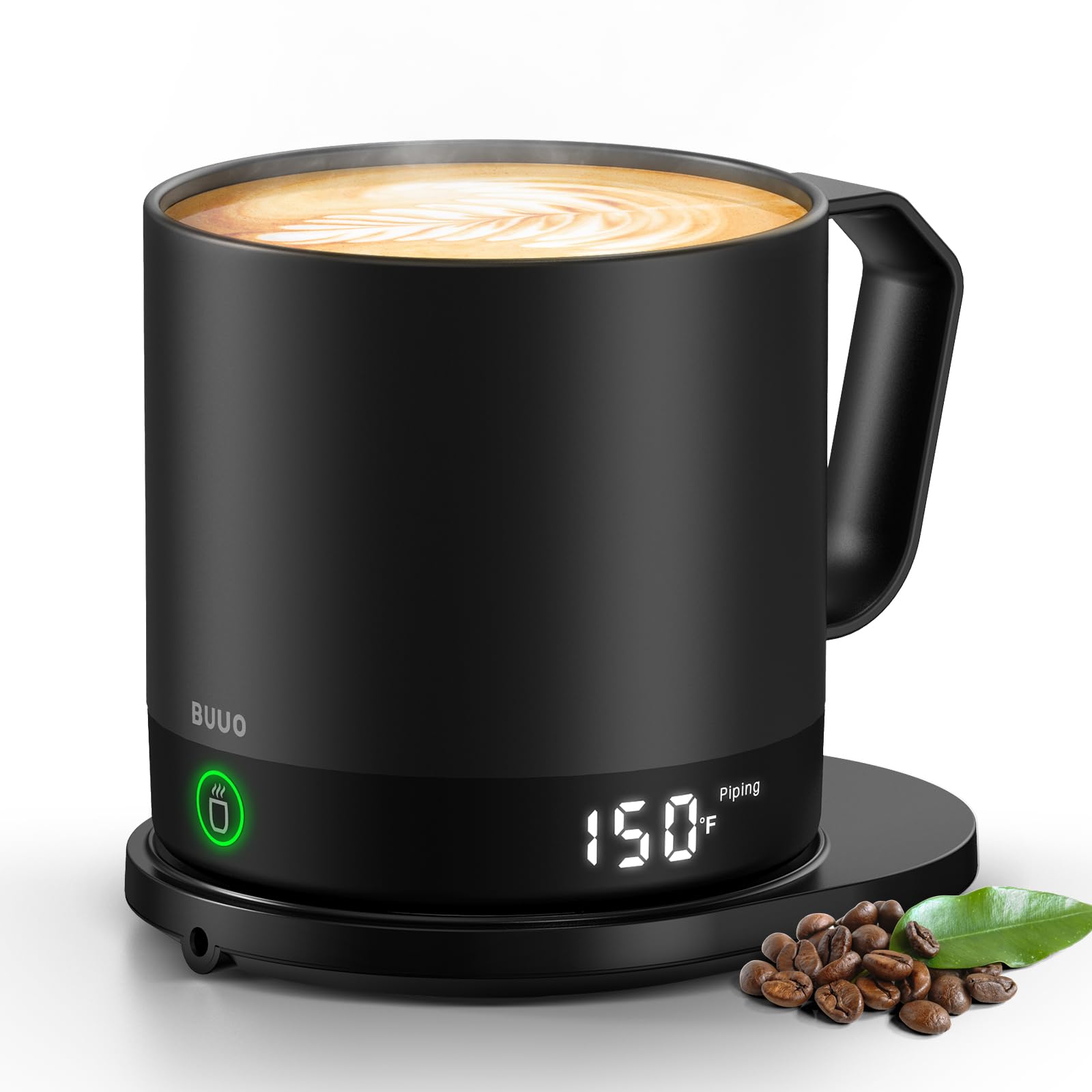 Self Heating Coffee Mug, 14 Oz Temperature Control Smart Mug, Double Sided & Real-Time LED Display