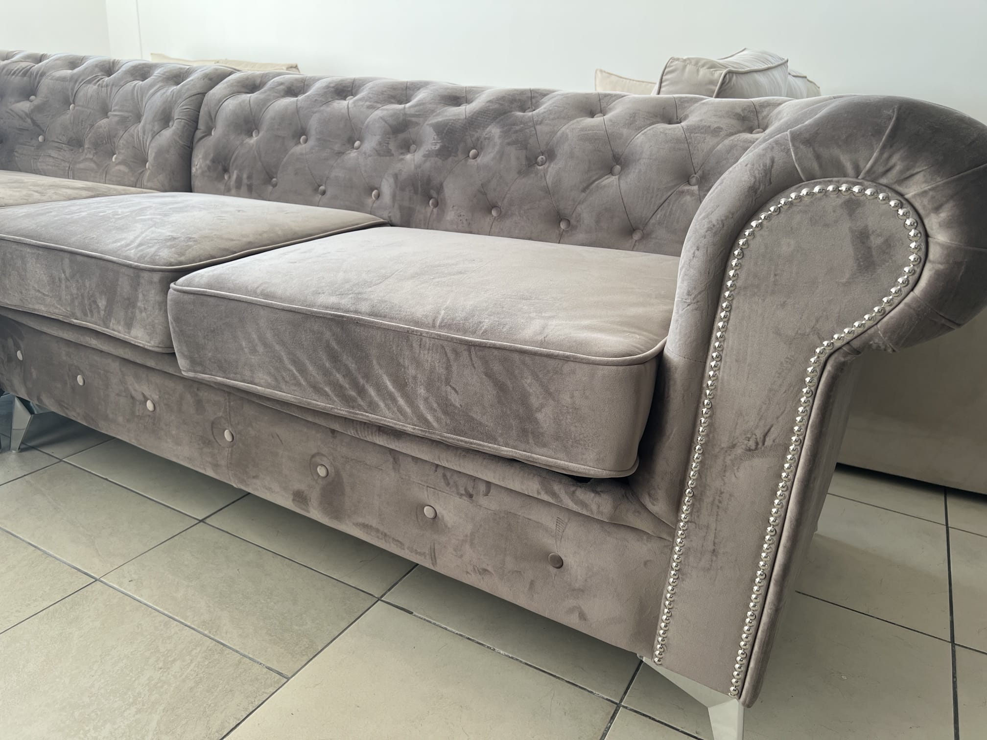 Canapé d'angle "Tiffany" velours