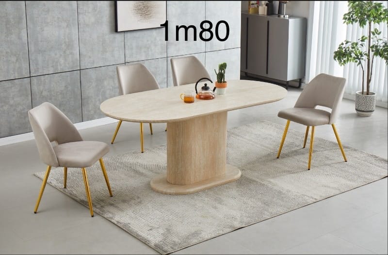 Table à manger ""Léa" travertin