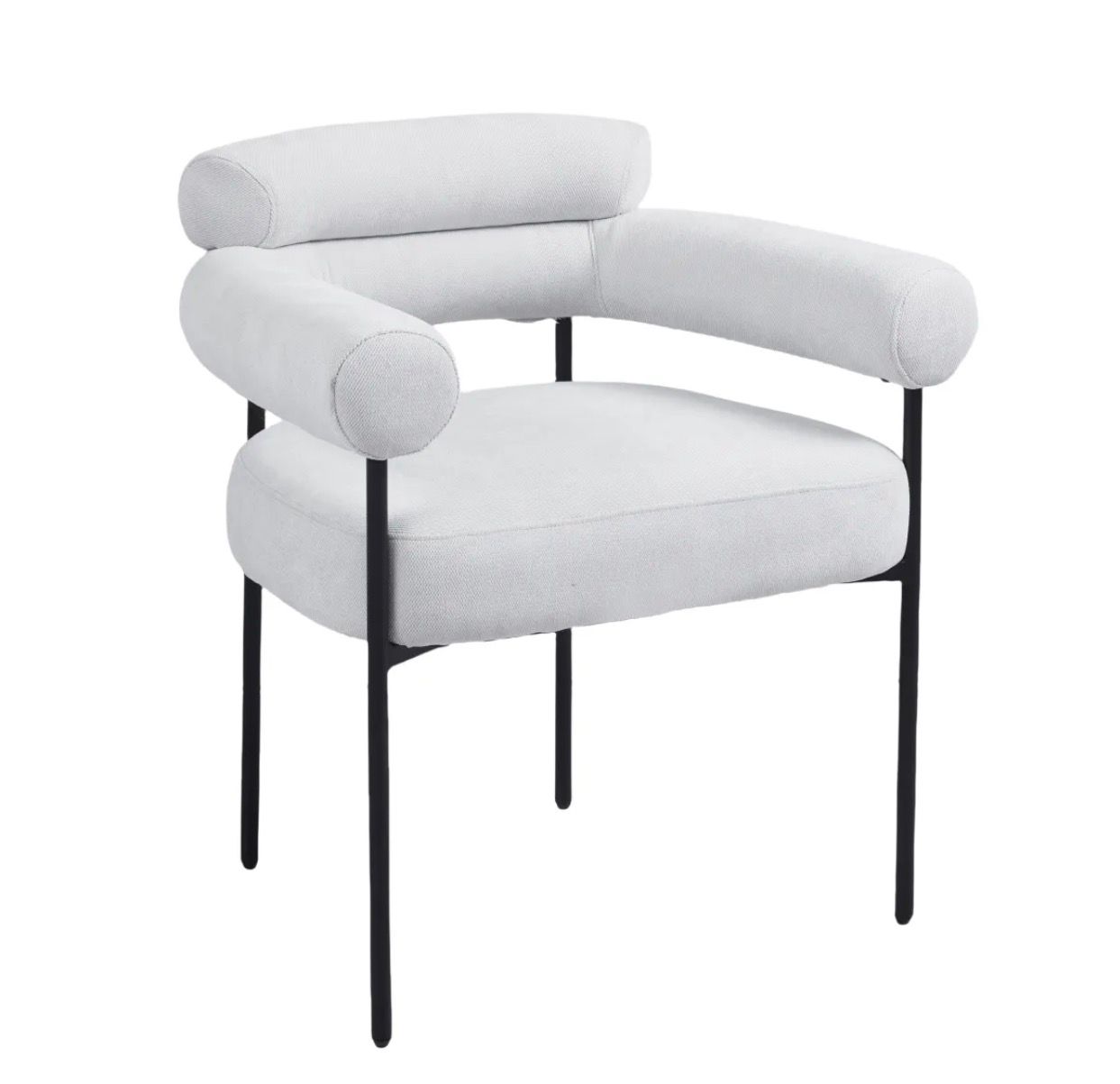 CHAISE AVEC ACCOUDOIR BULLE PIED METAL NOIR SERGE GRIS