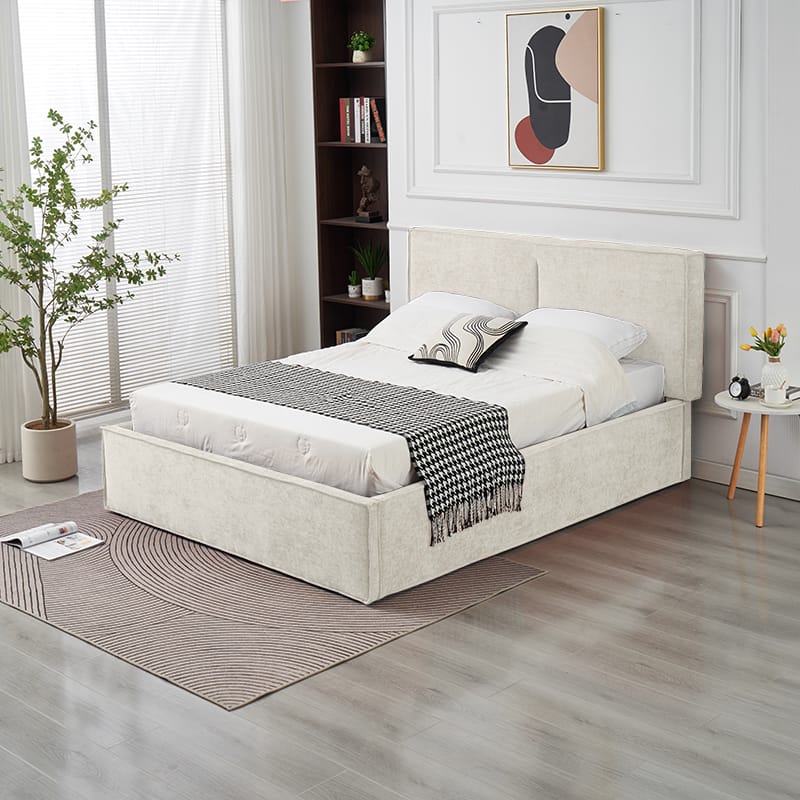 Lit double coffre "Olivia chenille" 