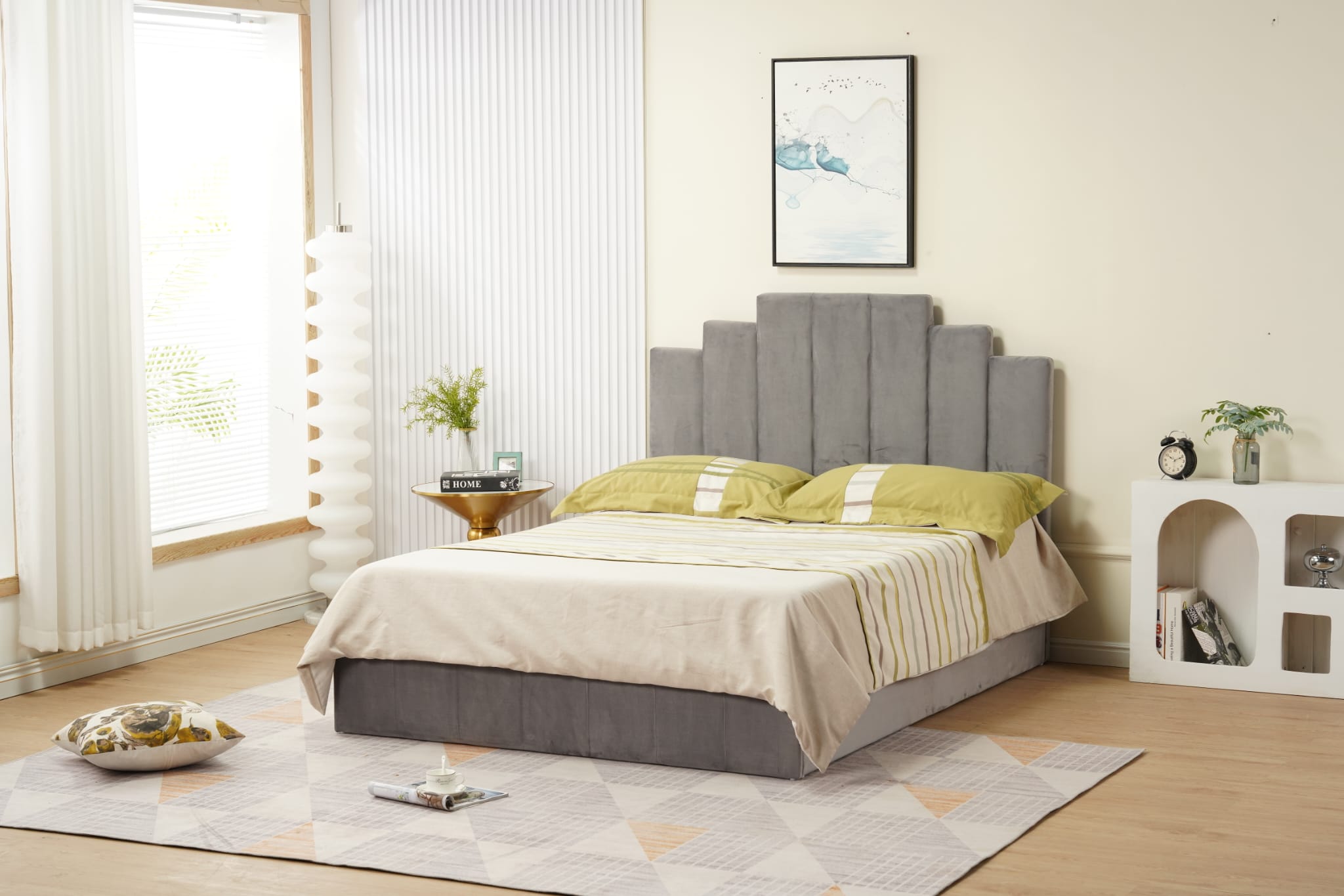 Cadre de lit "Piano" velours 