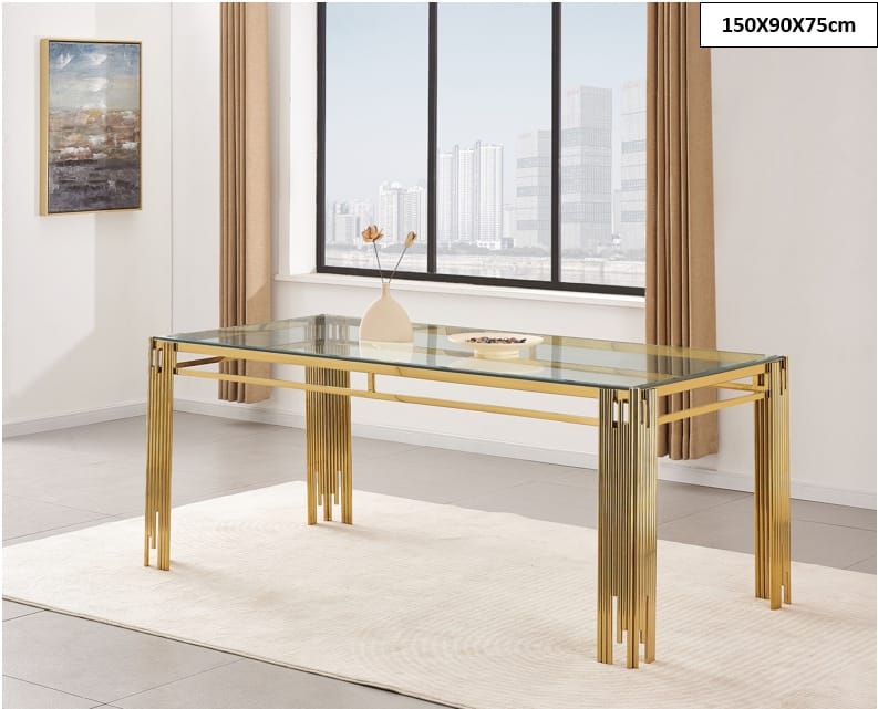 Table a manger "Flute" gold