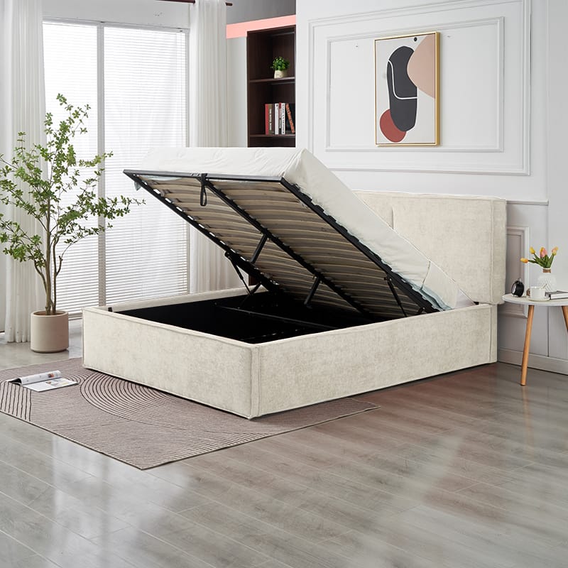 Lit double coffre "Olivia chenille" 