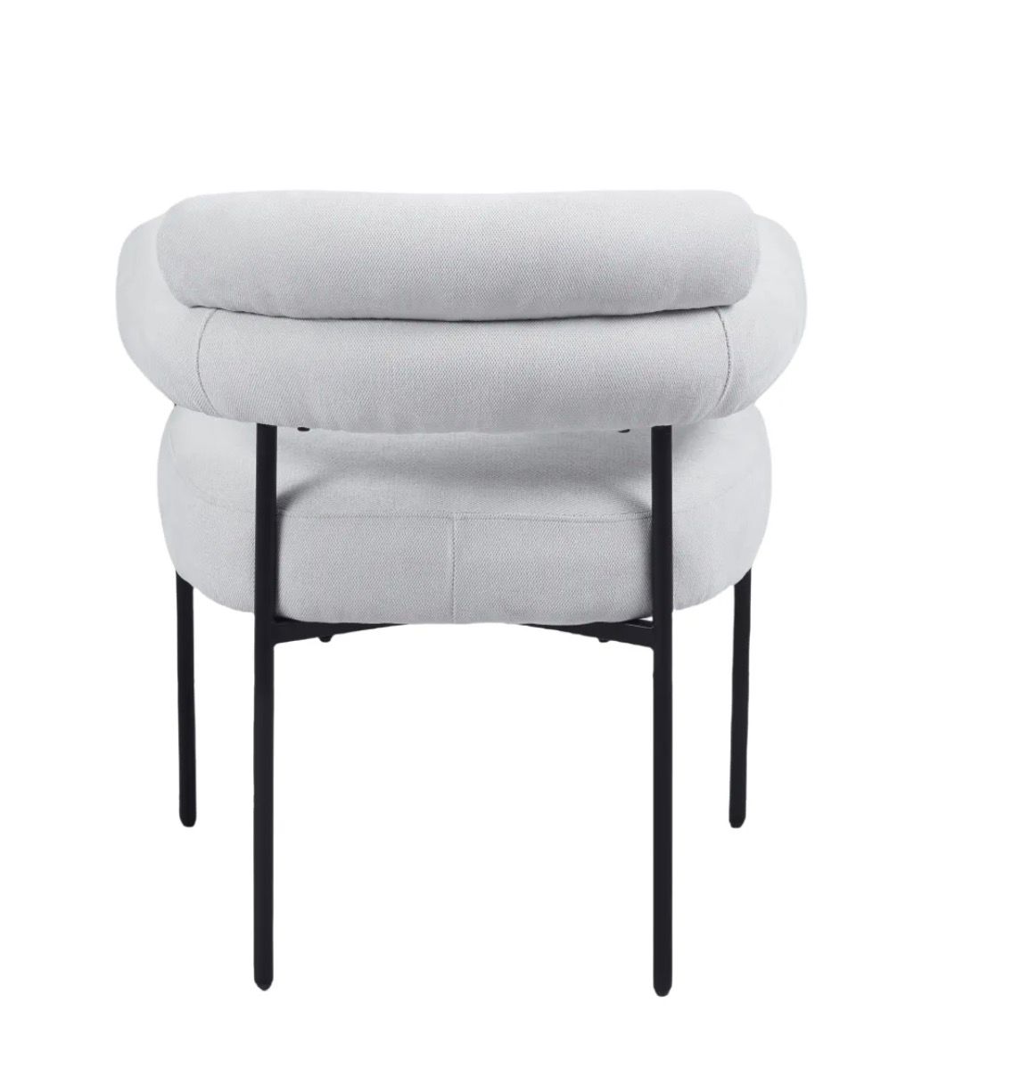 CHAISE AVEC ACCOUDOIR BULLE PIED METAL NOIR SERGE GRIS