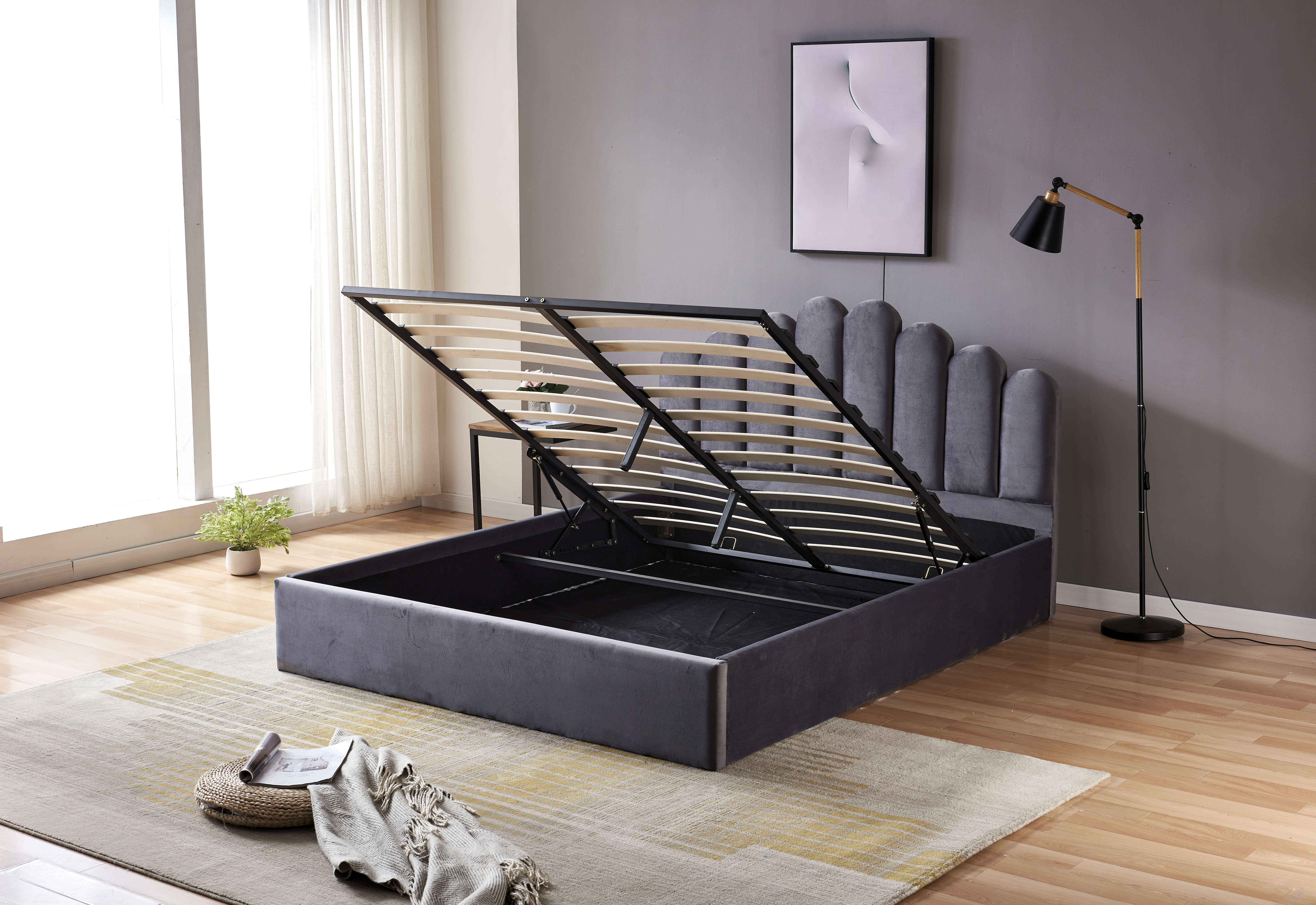 Lit coffre "Doha" en velours