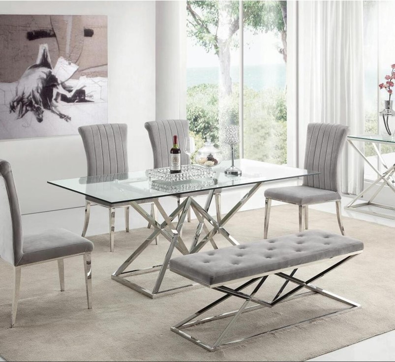 Table à manger "Pyramide Chrome"