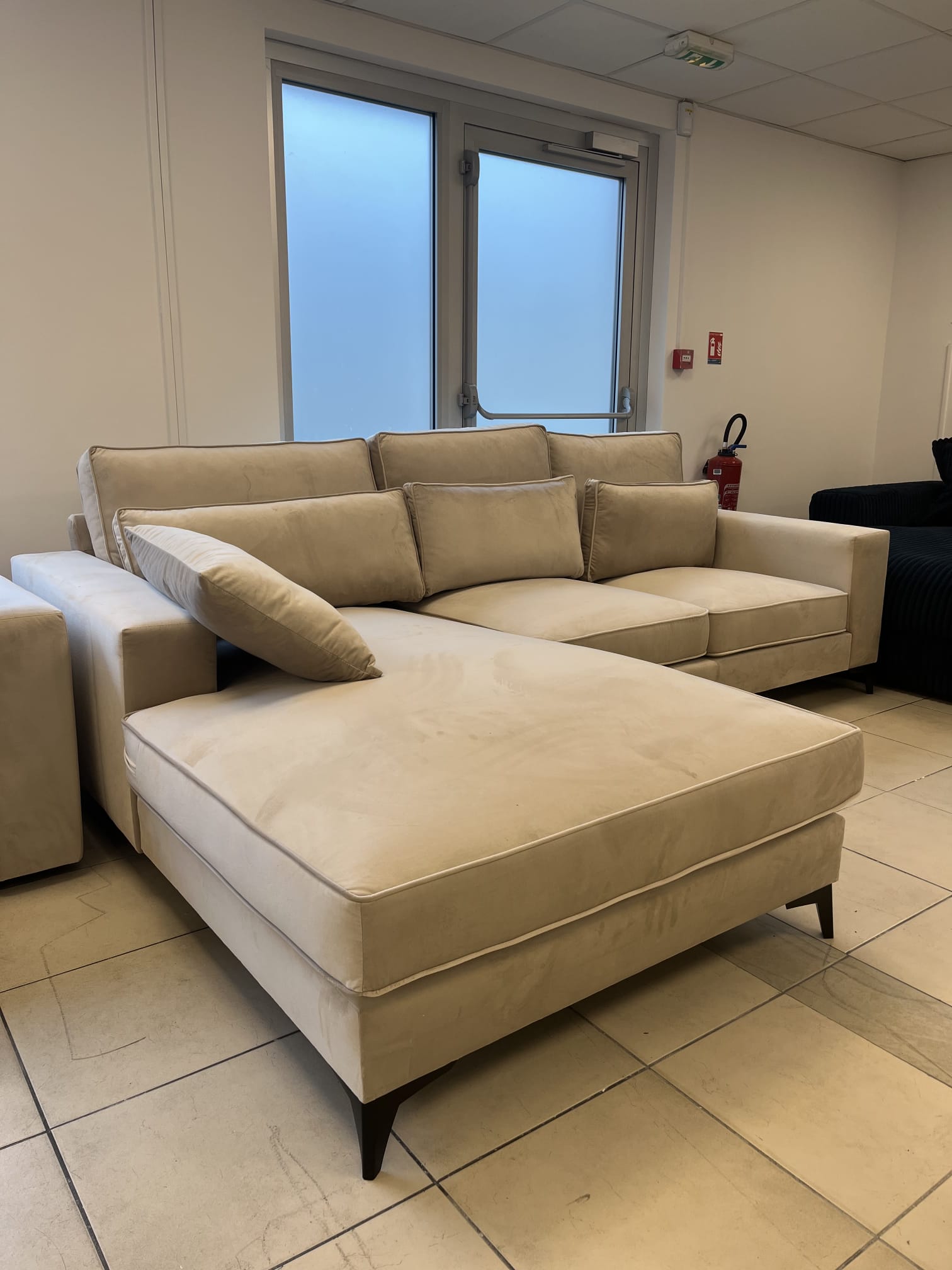 Canapé "Madrid" d'angle velours beige