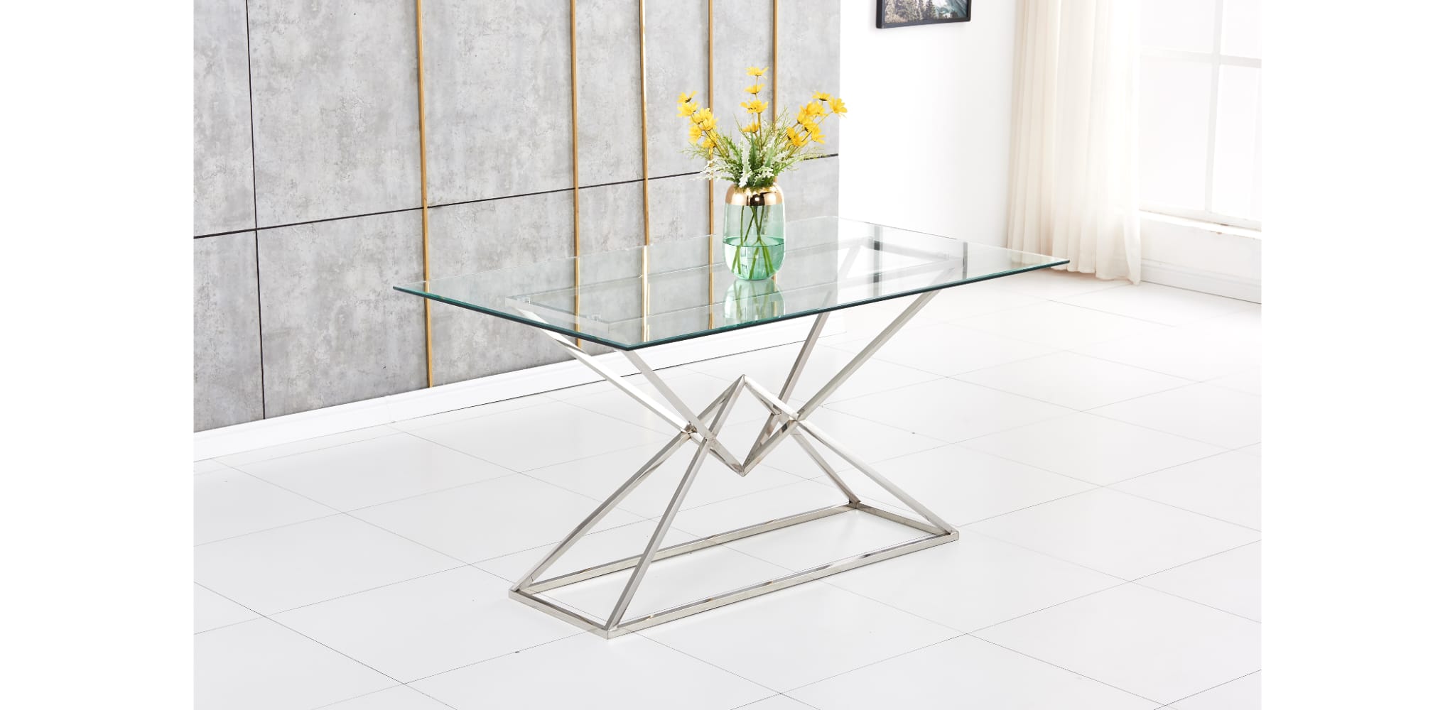 Table à manger "Pyramide Chrome"