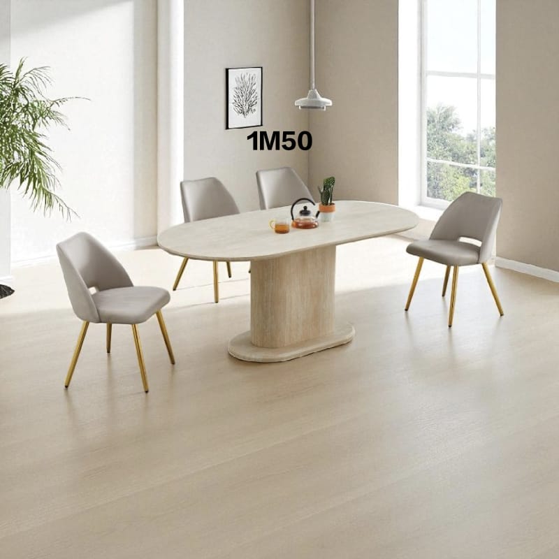 Table à manger ""Léa" travertin