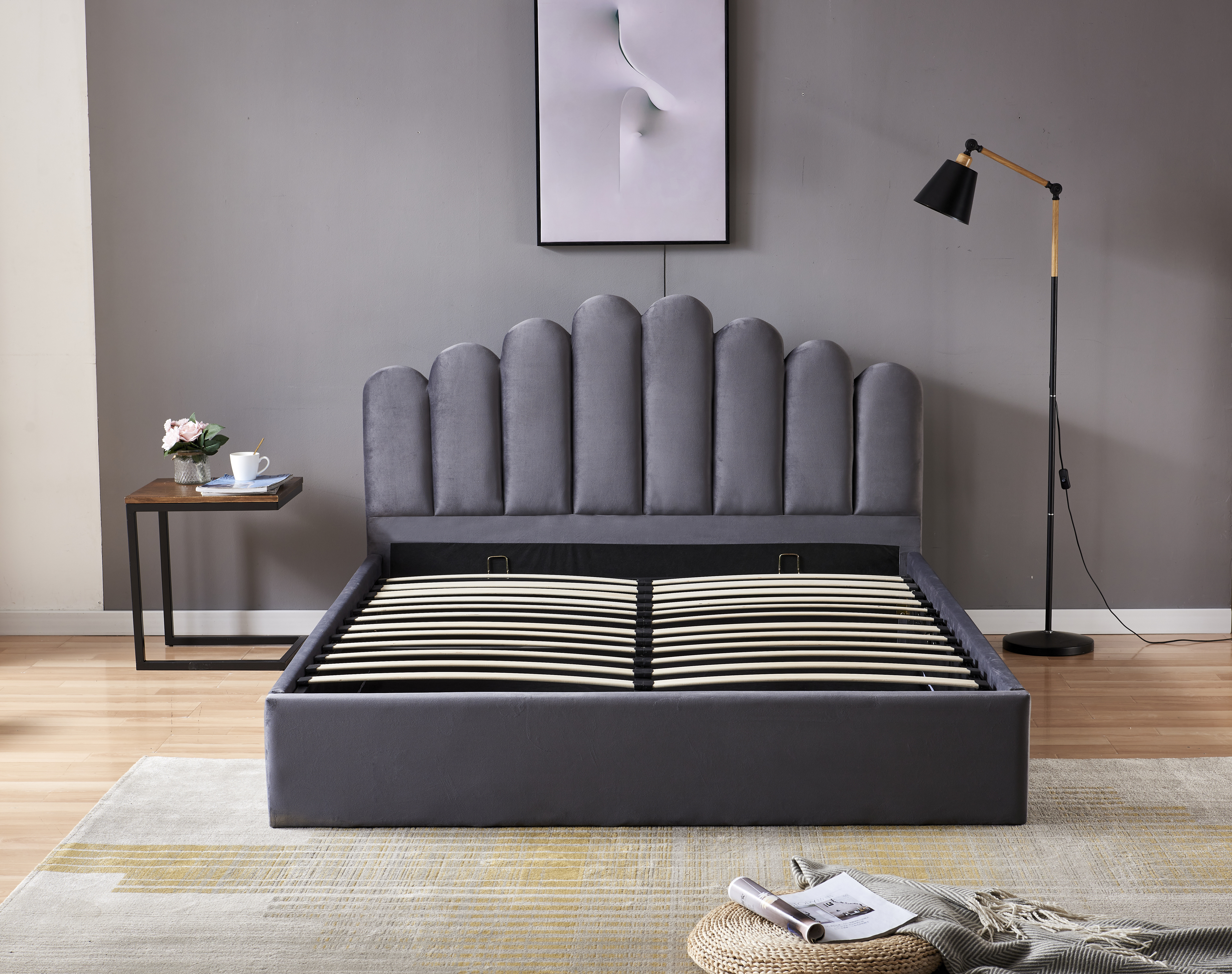 Lit coffre "Doha" en velours