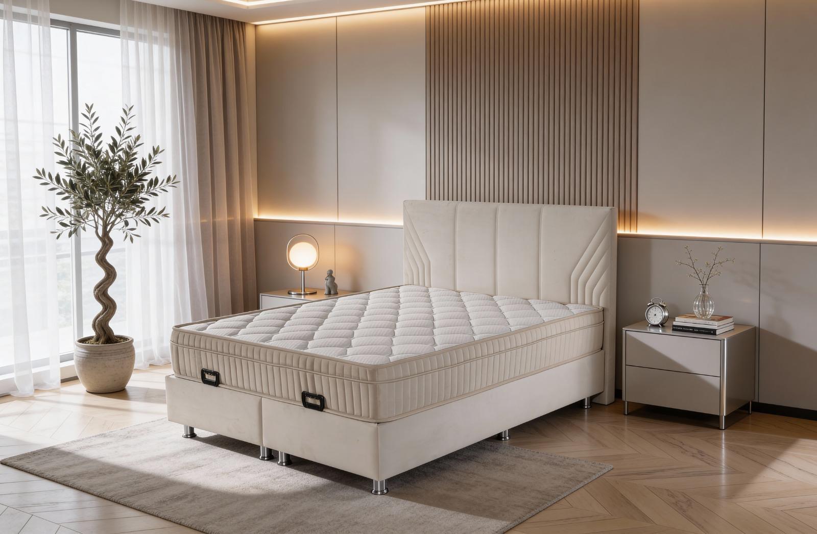 Ensemble "ELA" lit coffre + matelas roulé avec sur matelas 30 cm