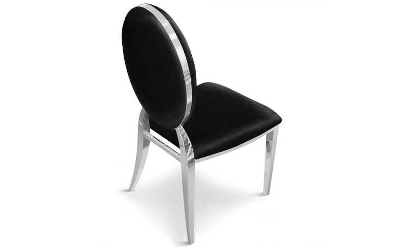 Chaise "Médaillon " velours noir