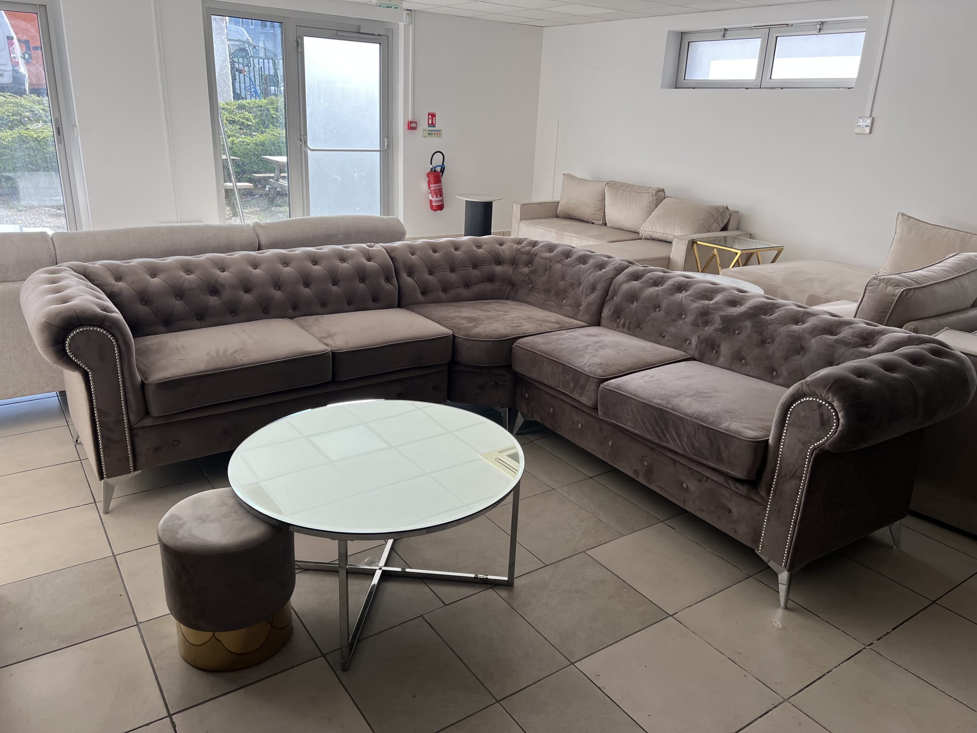 Canapé d'angle "Tiffany" velours