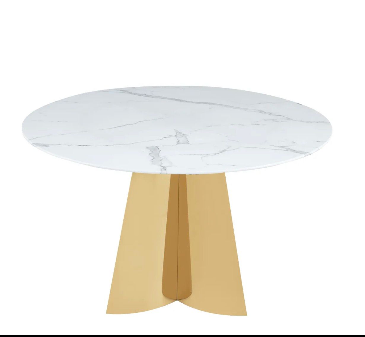 Table "Capucine" gold marbre blanc