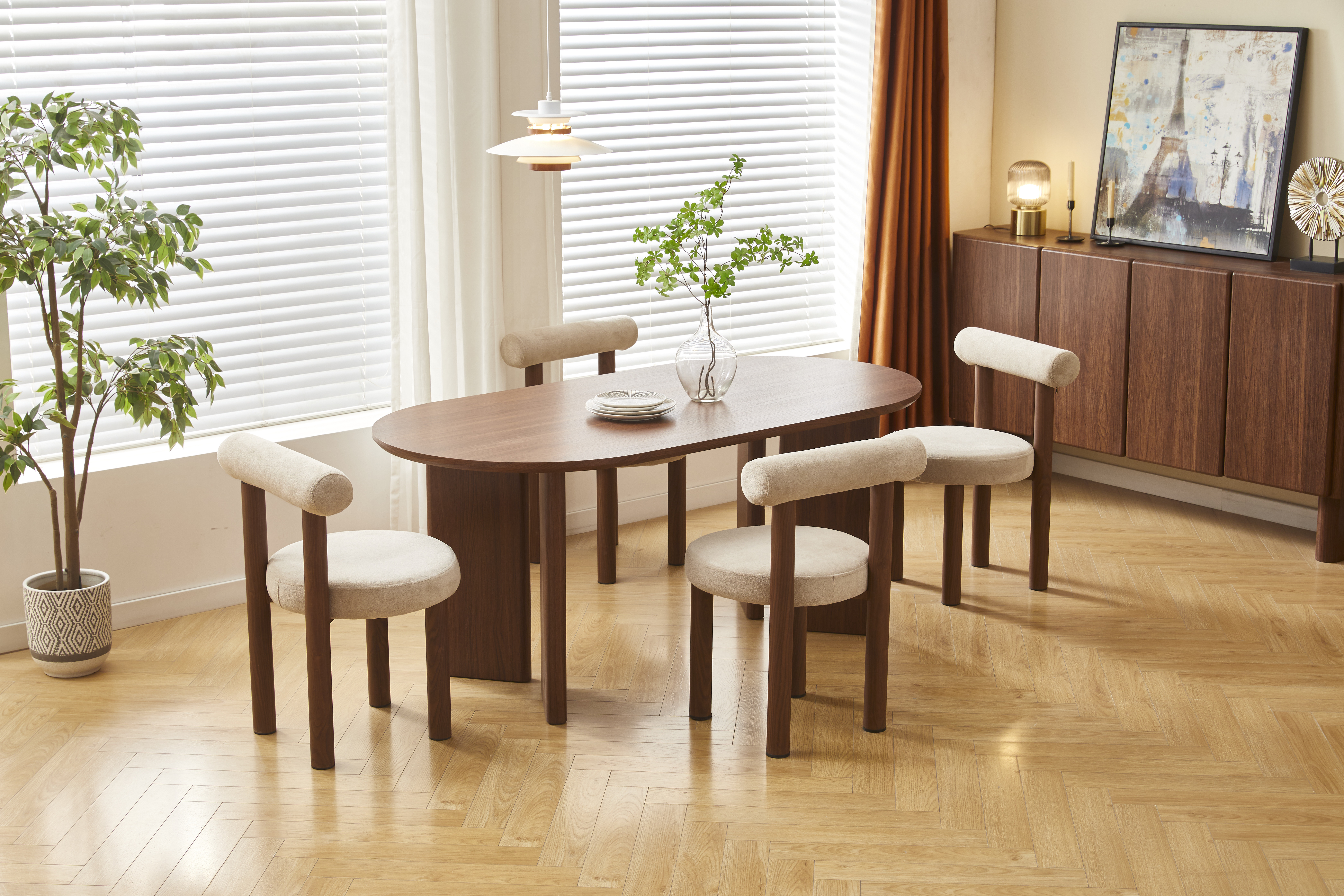 Table à manger Ambre – Finition noyer 150 cm