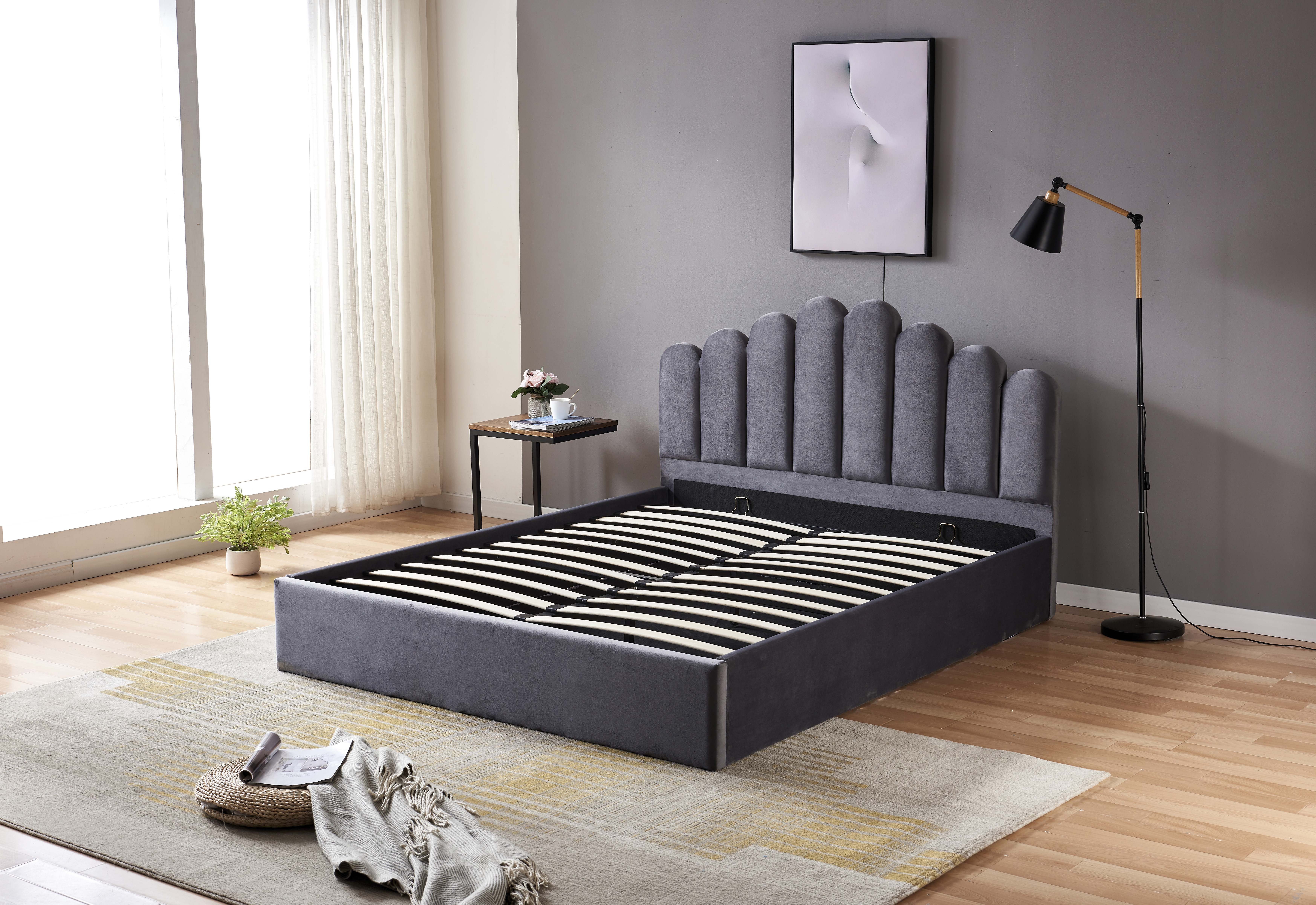 Lit coffre "Doha" en velours