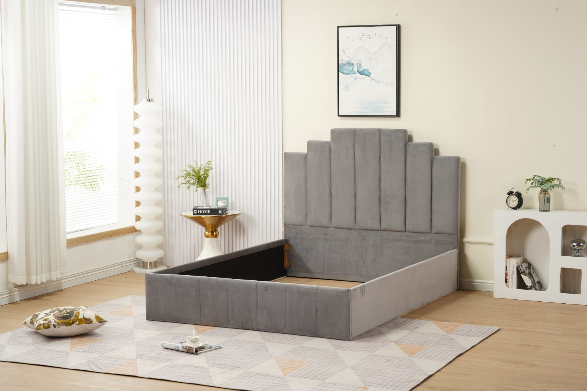 Cadre de lit "Piano" velours 