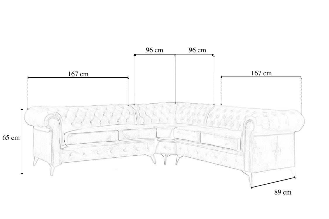 Canapé d'angle "Tiffany" velours