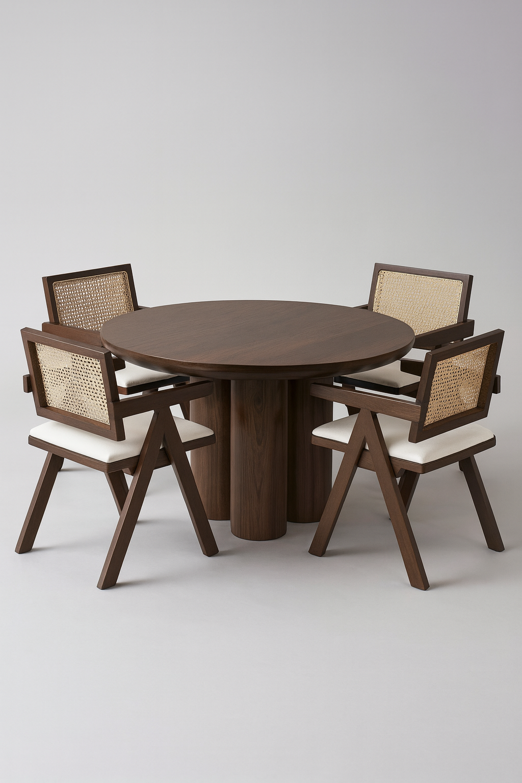 Table à manger "Maya" - Effet noyer ou travertin