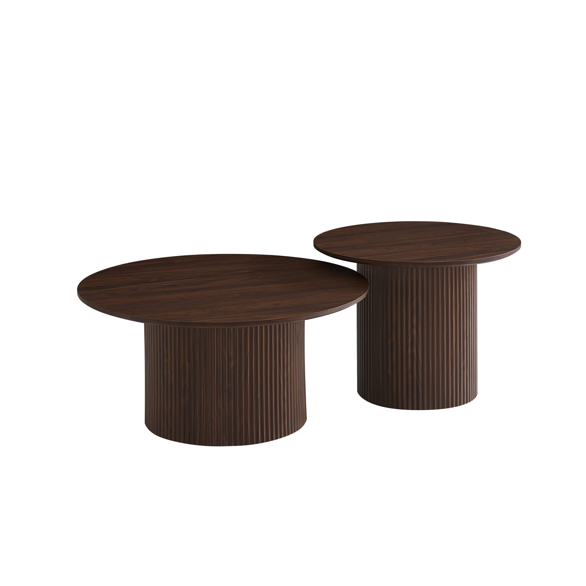 Table basse "Minali" plateau effet noyer pied metal effet noyer