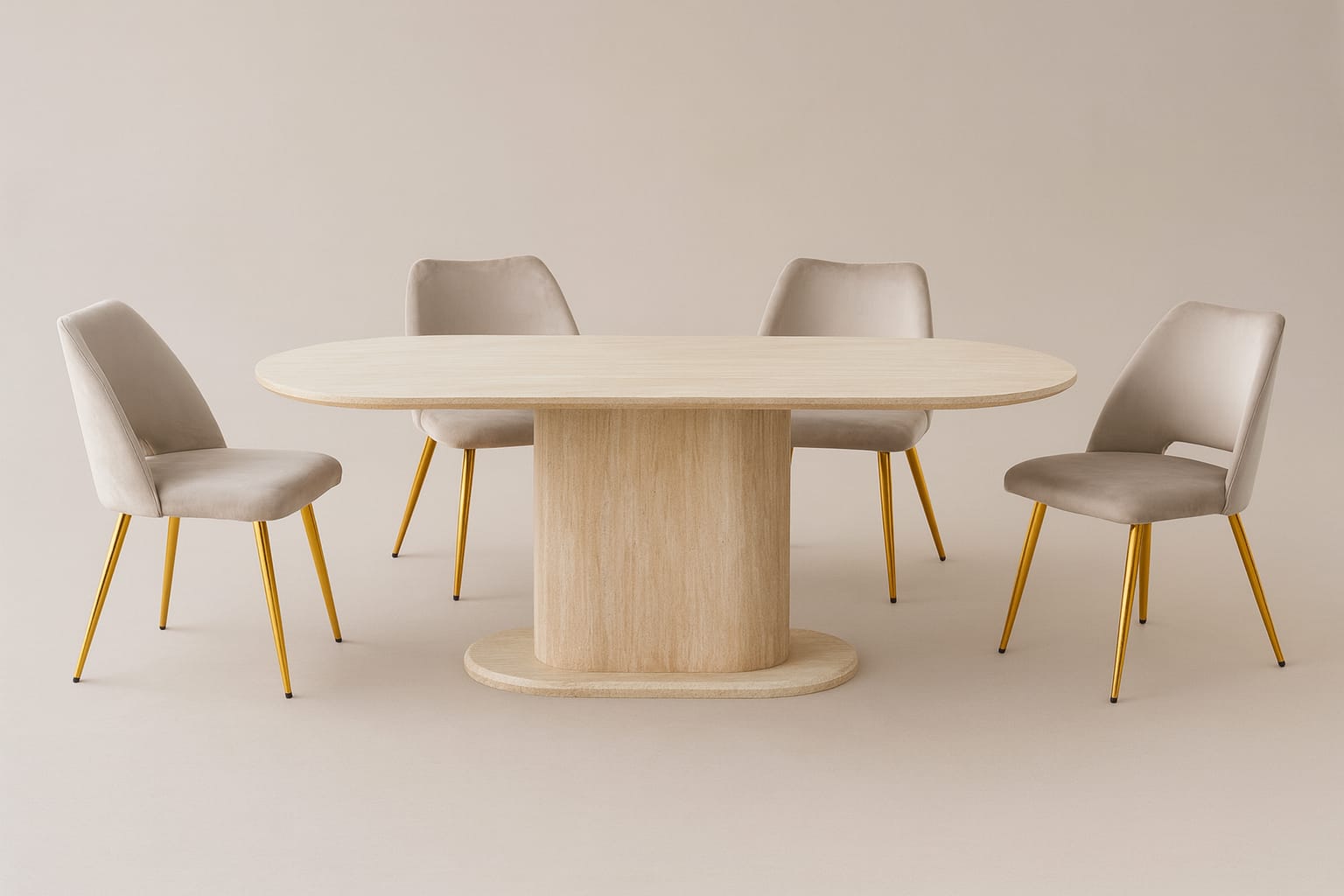 Table à manger ""Léa" travertin