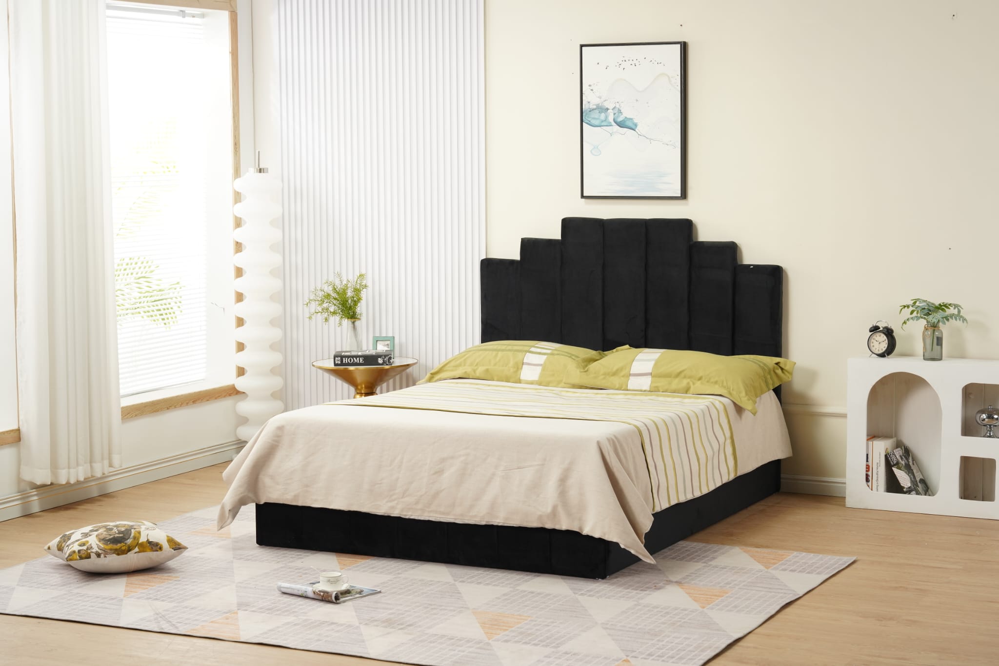 Cadre de lit "Piano" velours 