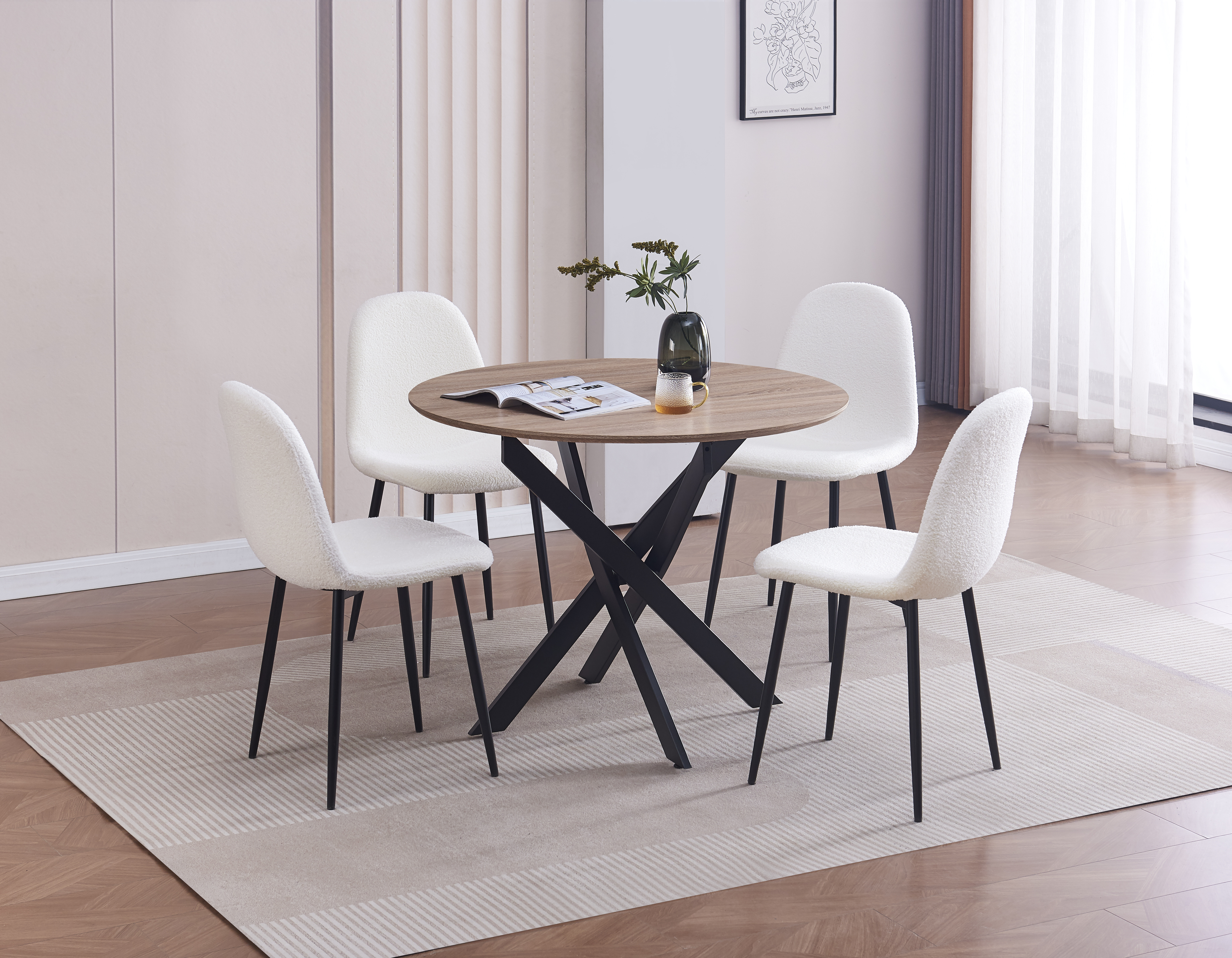 Table à manger  "Jessica" – Métal noir 