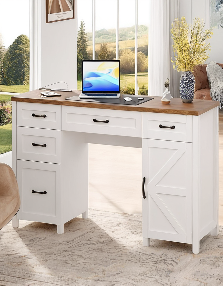 Modern White Office Desk