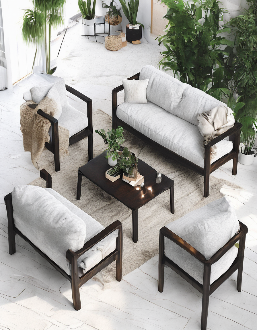 Modern Wooden Sofa Set