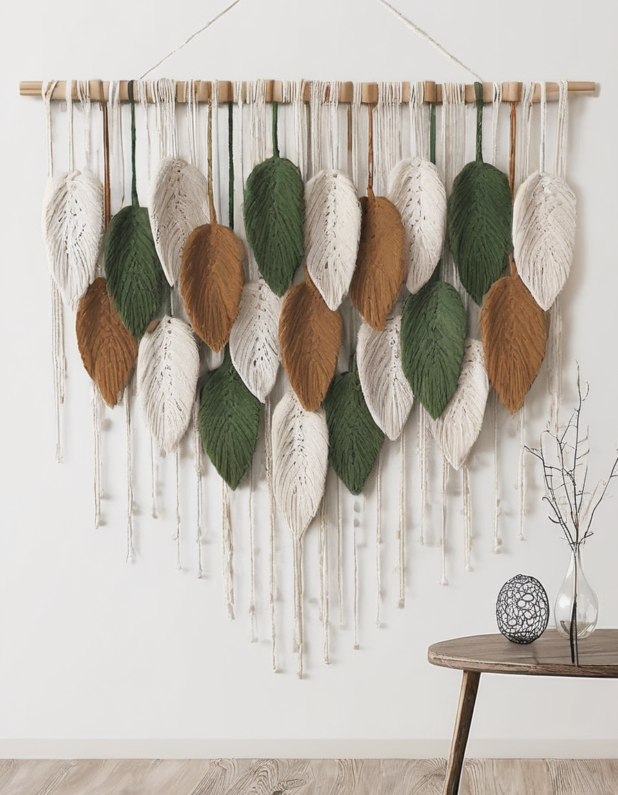 Handcrafted Macrame Leaf Wall Hanging