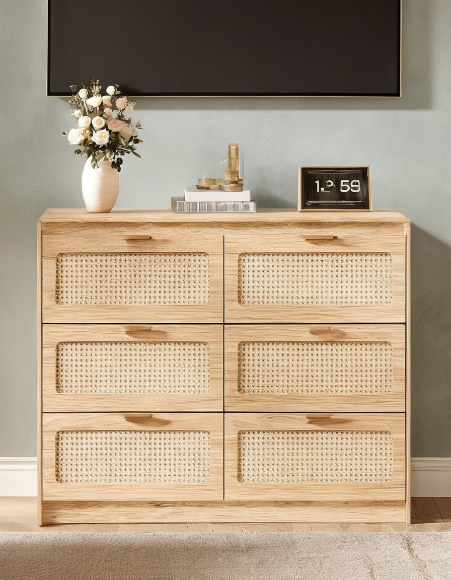 Six-Drawer Wooden Dresser