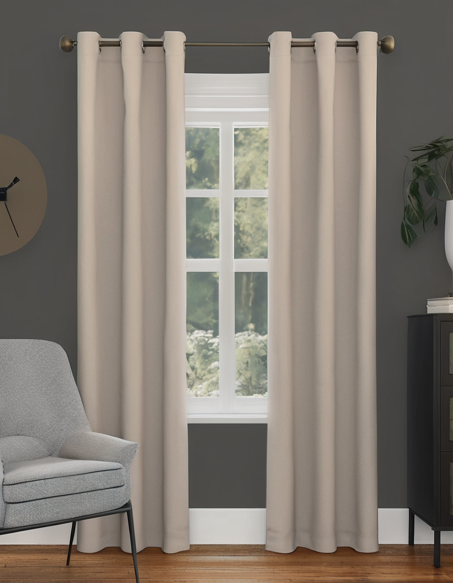 Beige blackout curtains