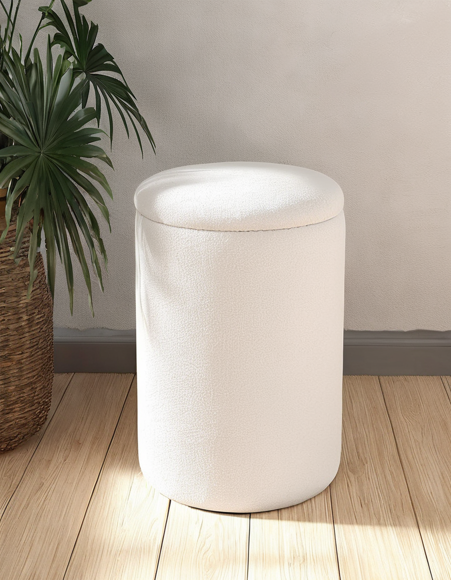 Modern White Ottoman