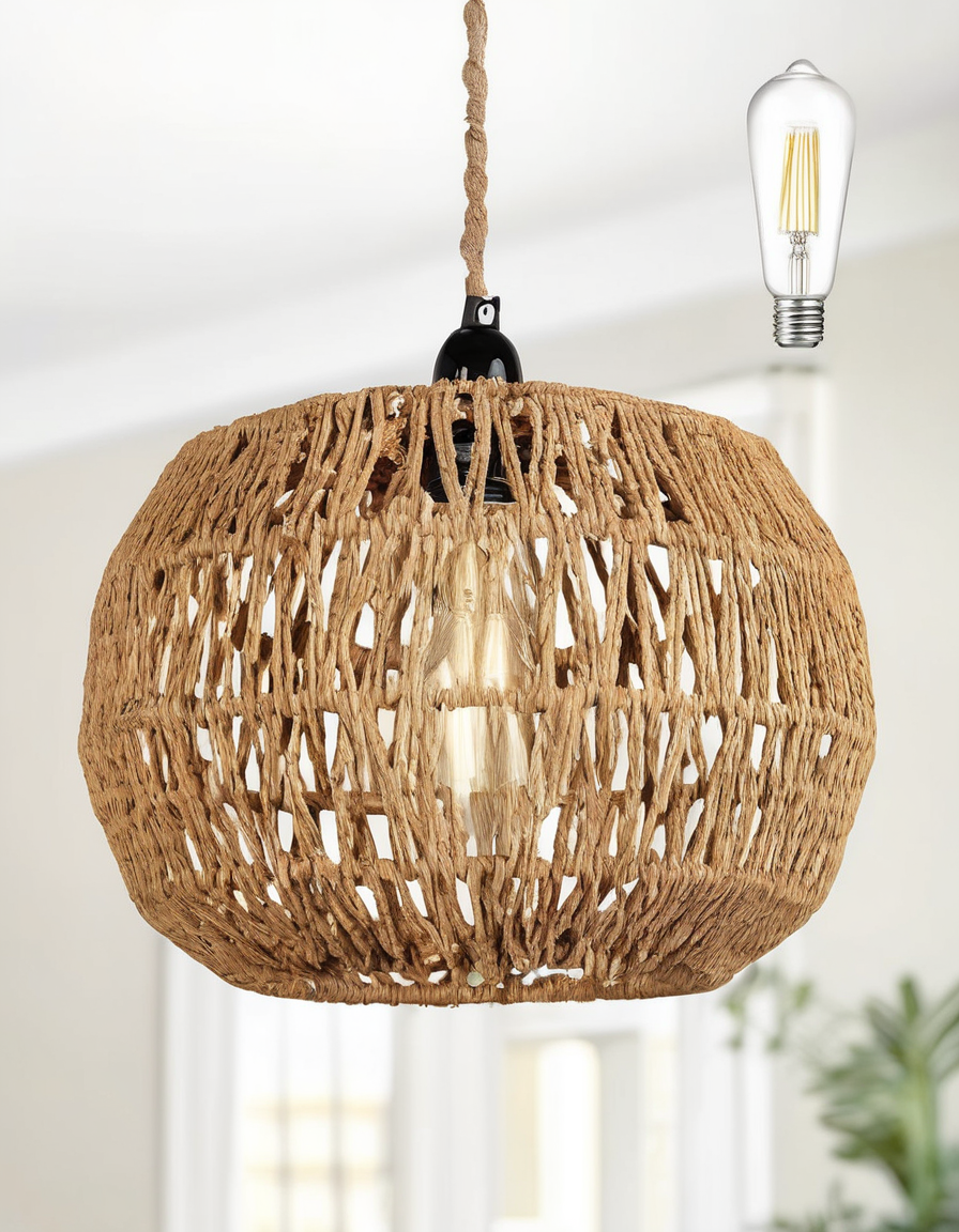 Handwoven Rattan Pendant Light