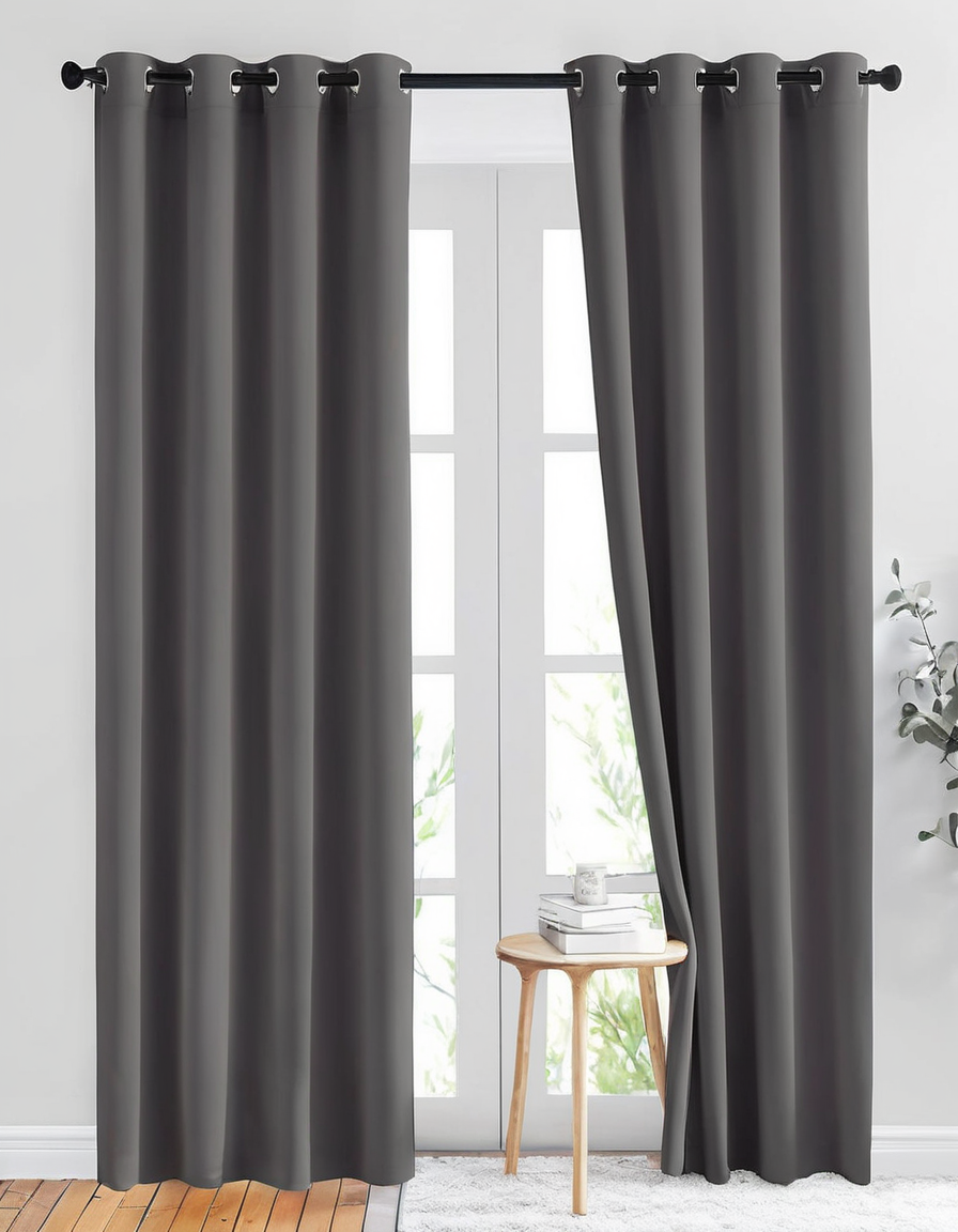 Dark Gray Blackout Curtains