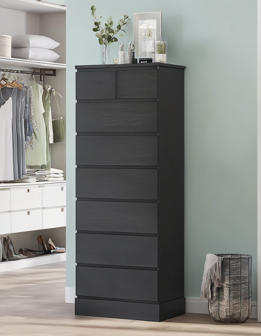 Tall Black Chest of Drawers