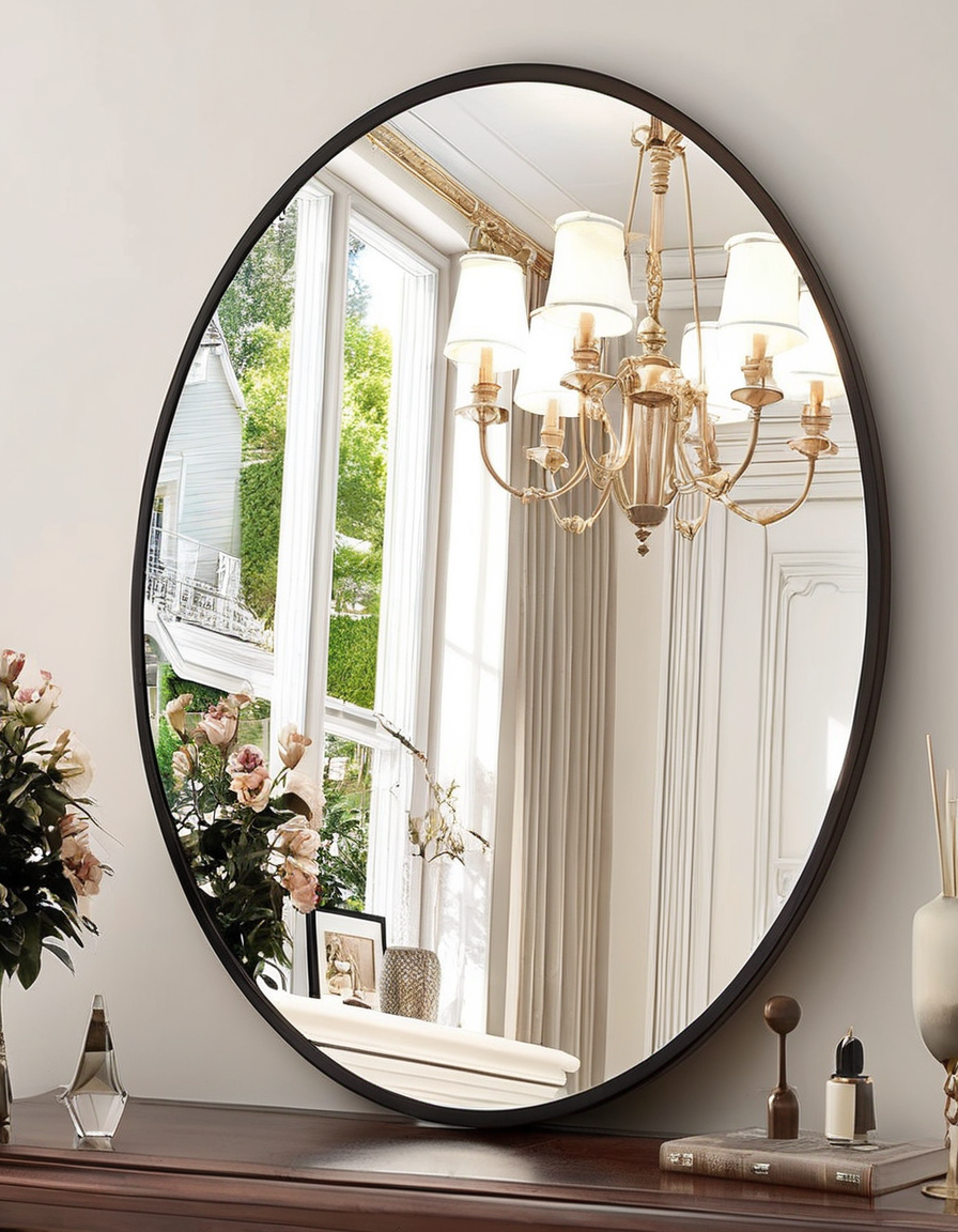 Large Oval Wall Mirror