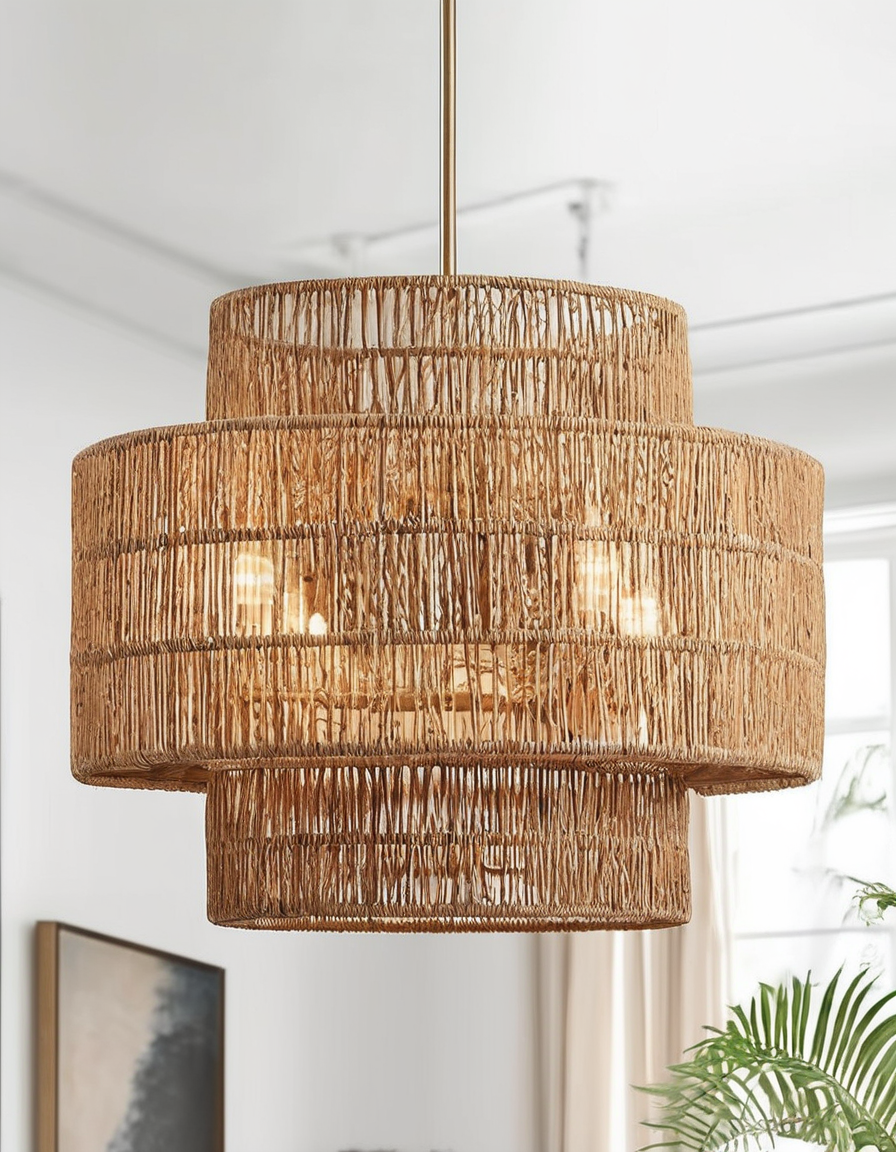 Handwoven Rattan Pendant Light