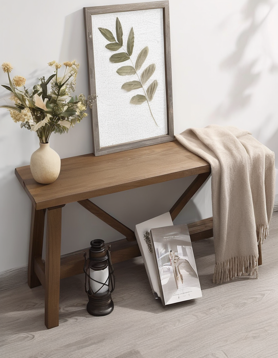 Wooden Entryway Bench