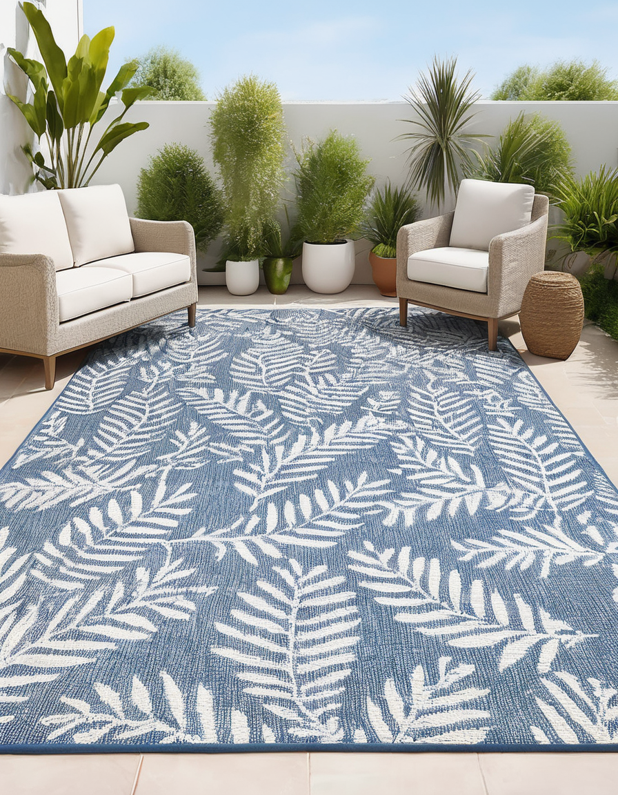 Outdoor Leaf Pattern Rug