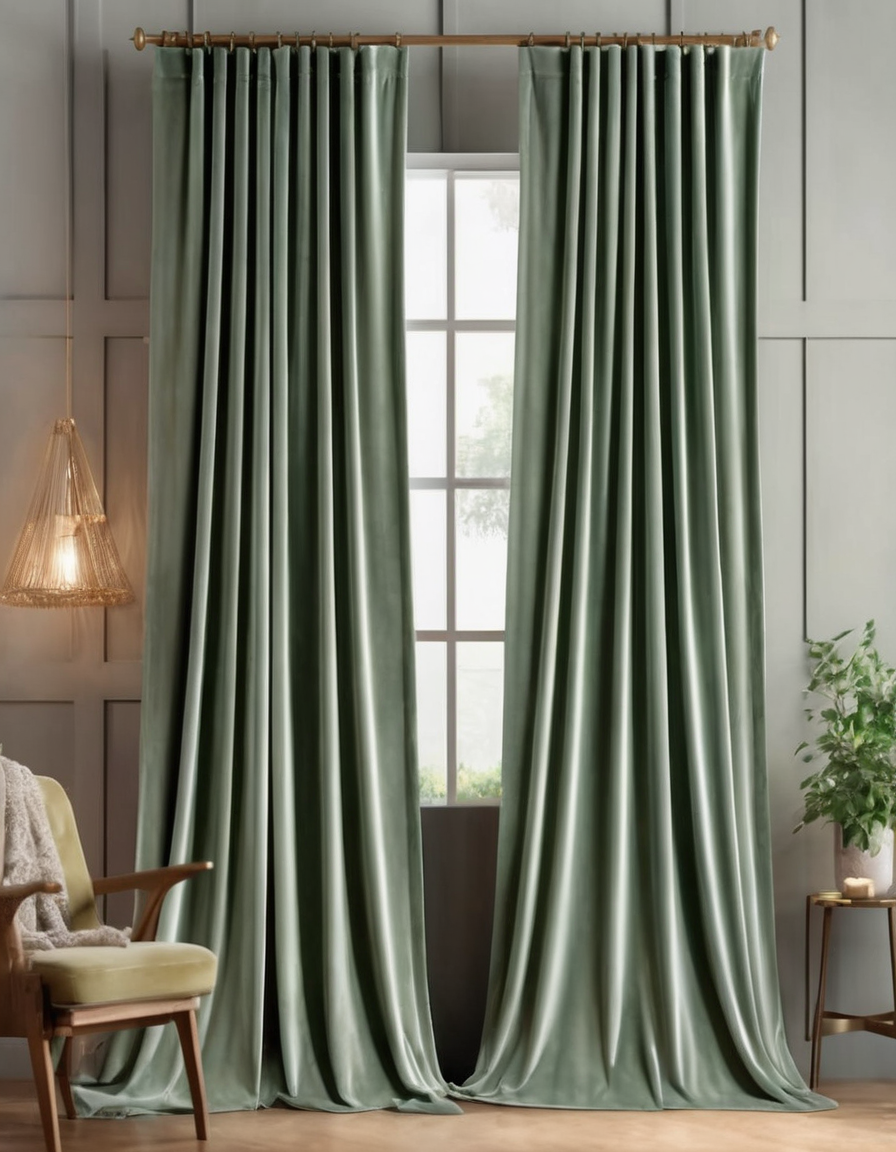 Elegant Green Velvet Curtains