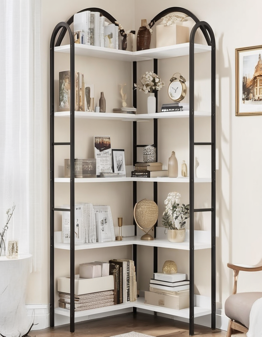 Corner Metal Bookshelf
