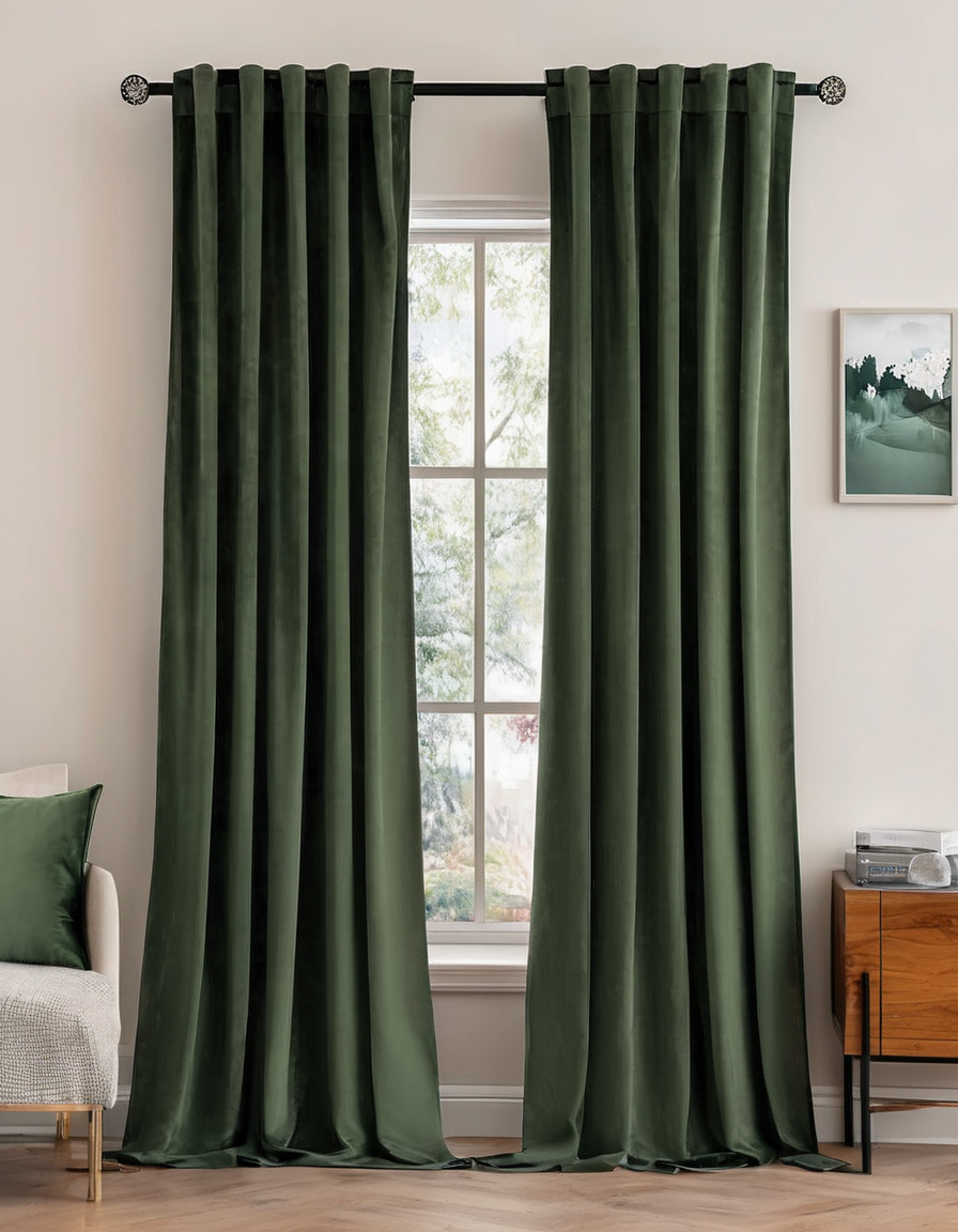 Green Velvet Curtains