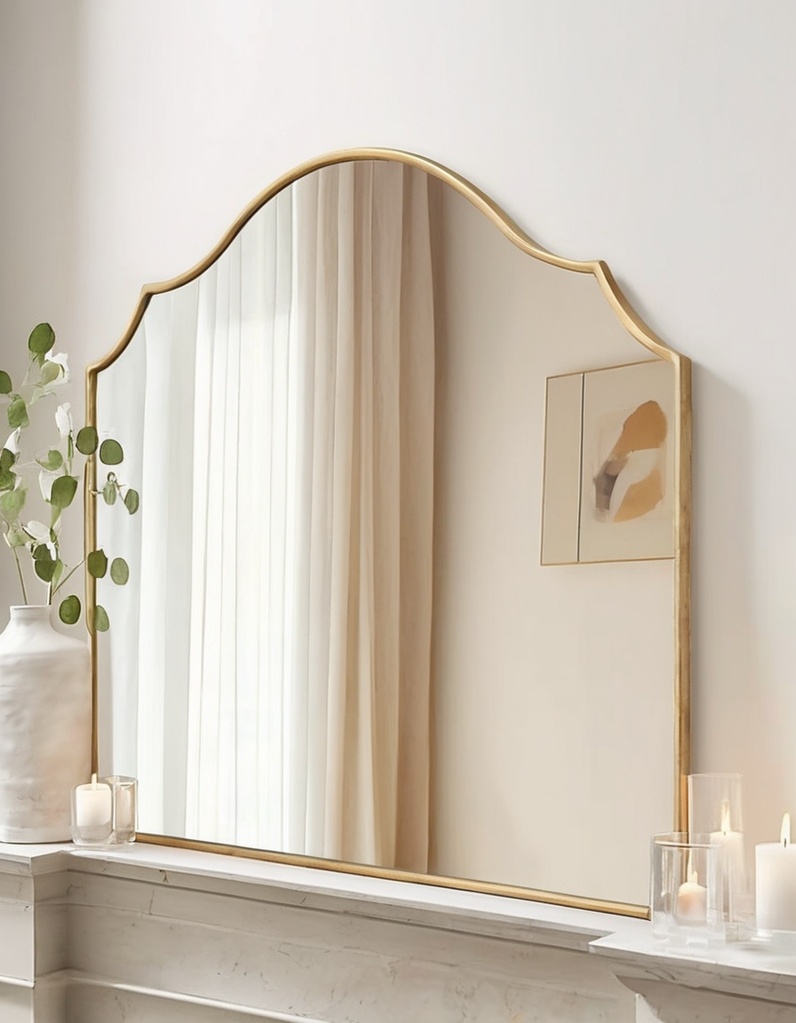 Elegant gold-framed wall mirror