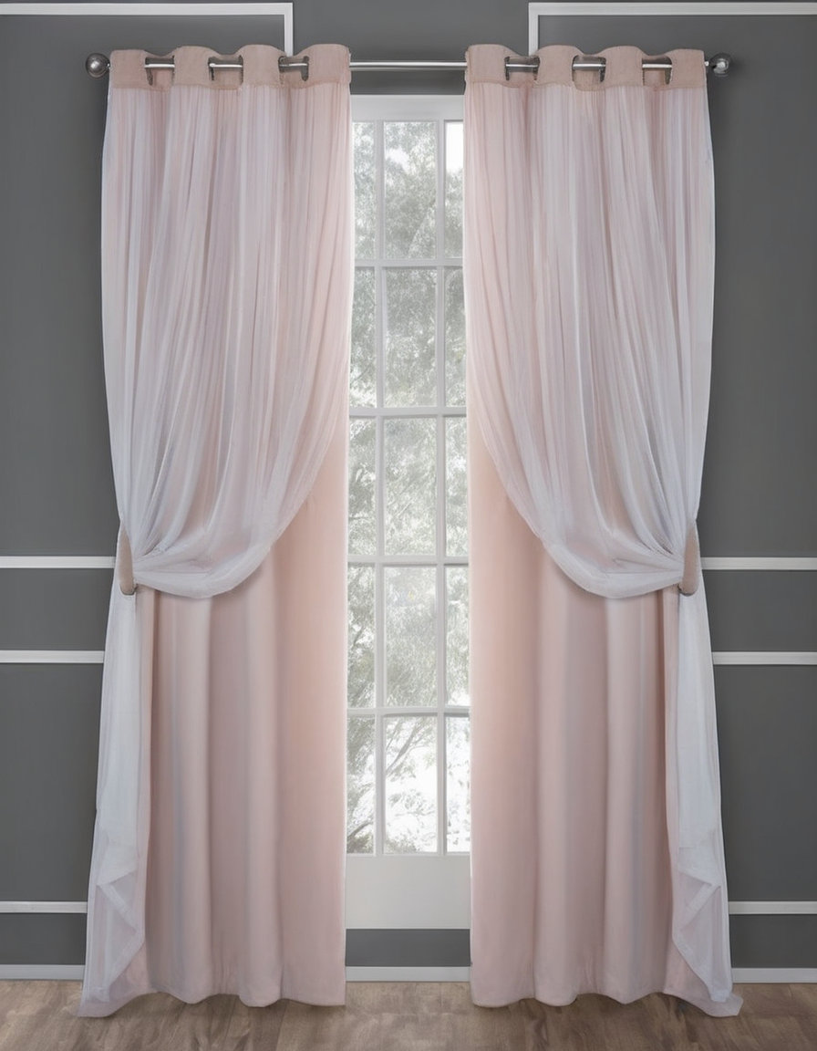 Elegant Beige Curtain Set