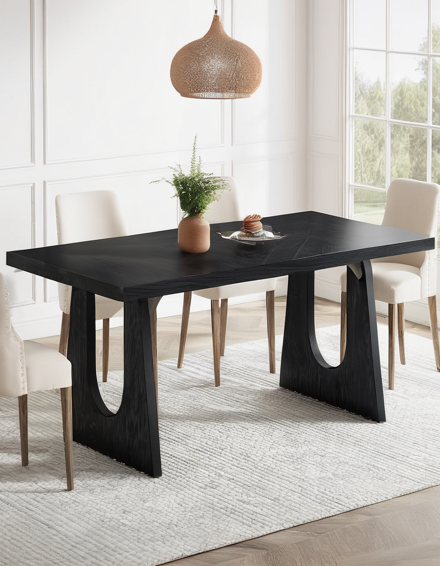 Modern Black Dining Table