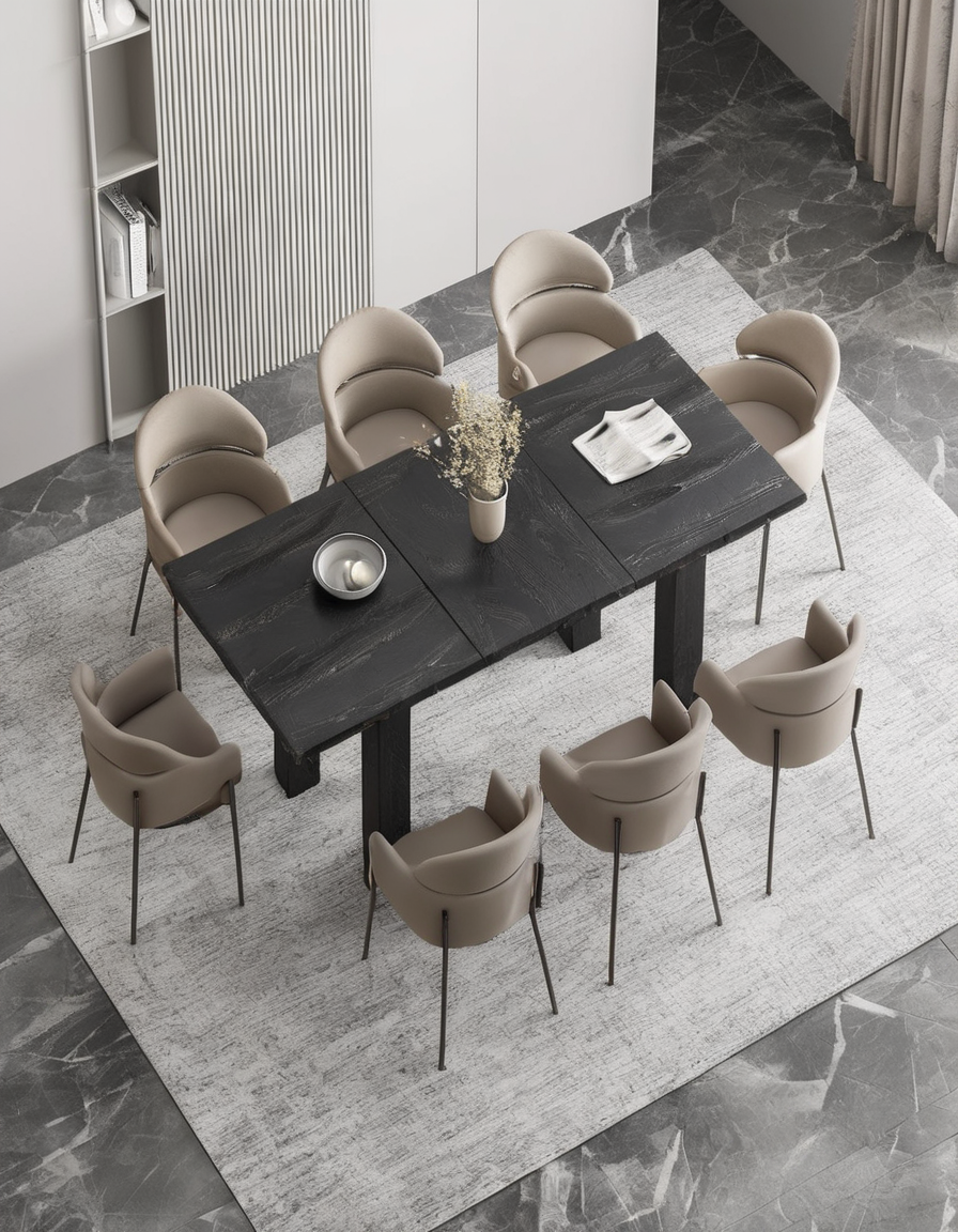 Modern Black Dining Table Set