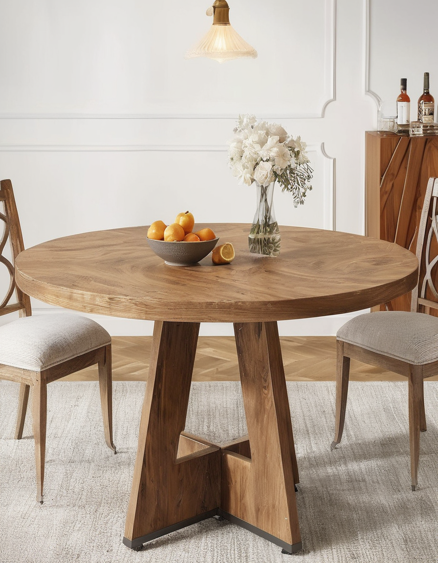 Round Wooden Dining Table