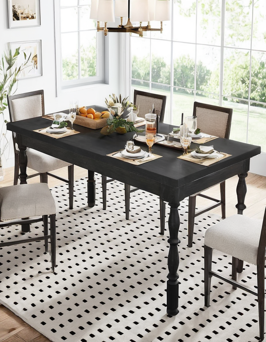 Black Farmhouse Dining Table
